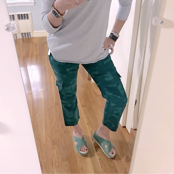 Anthropologie Austin Green Camo High Rise Cargo Pants - Picture 9 of 12